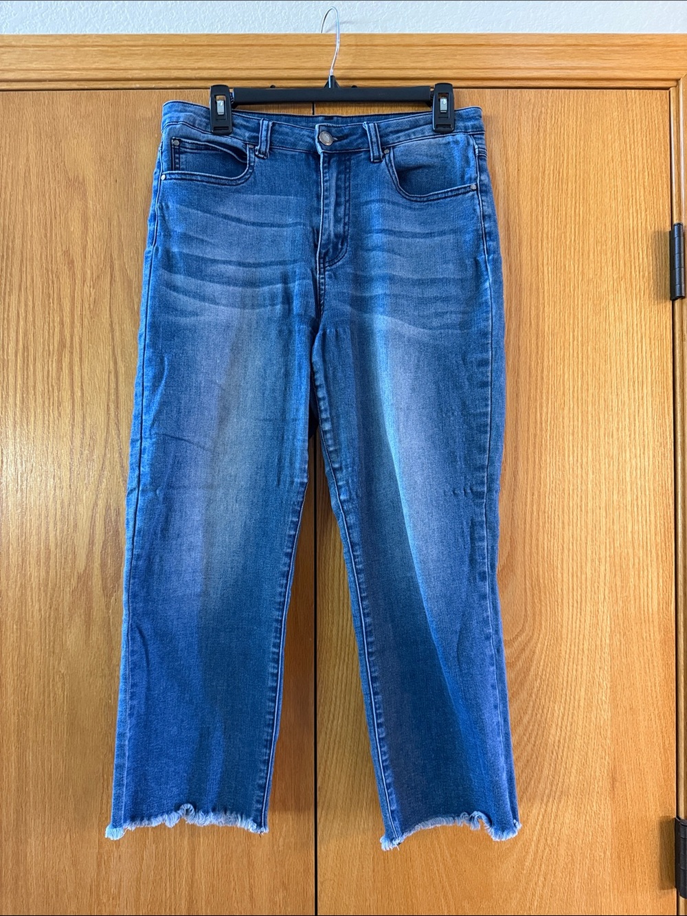 Grace & Lace Blue Crop Jean with frayed hem - Casual Stretch Denim
